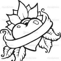 200x200 Heart And Flower Drawings