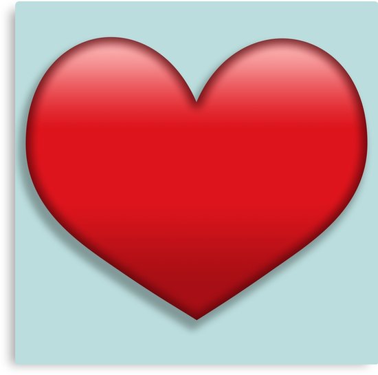 550x545 Heart Emoji Canvas Prints By Allykitkaat Redbubble
