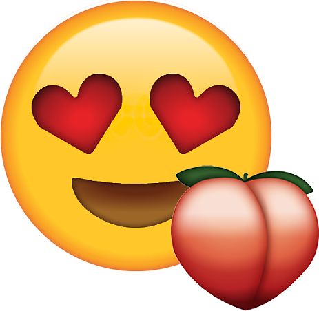 463x452 Heart Eyes Peach Secret Emoji Funny Internet Meme Stickers By