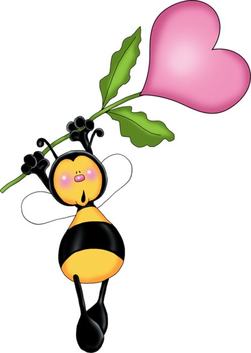 498x699 Free Bee And Flower Clipart Image