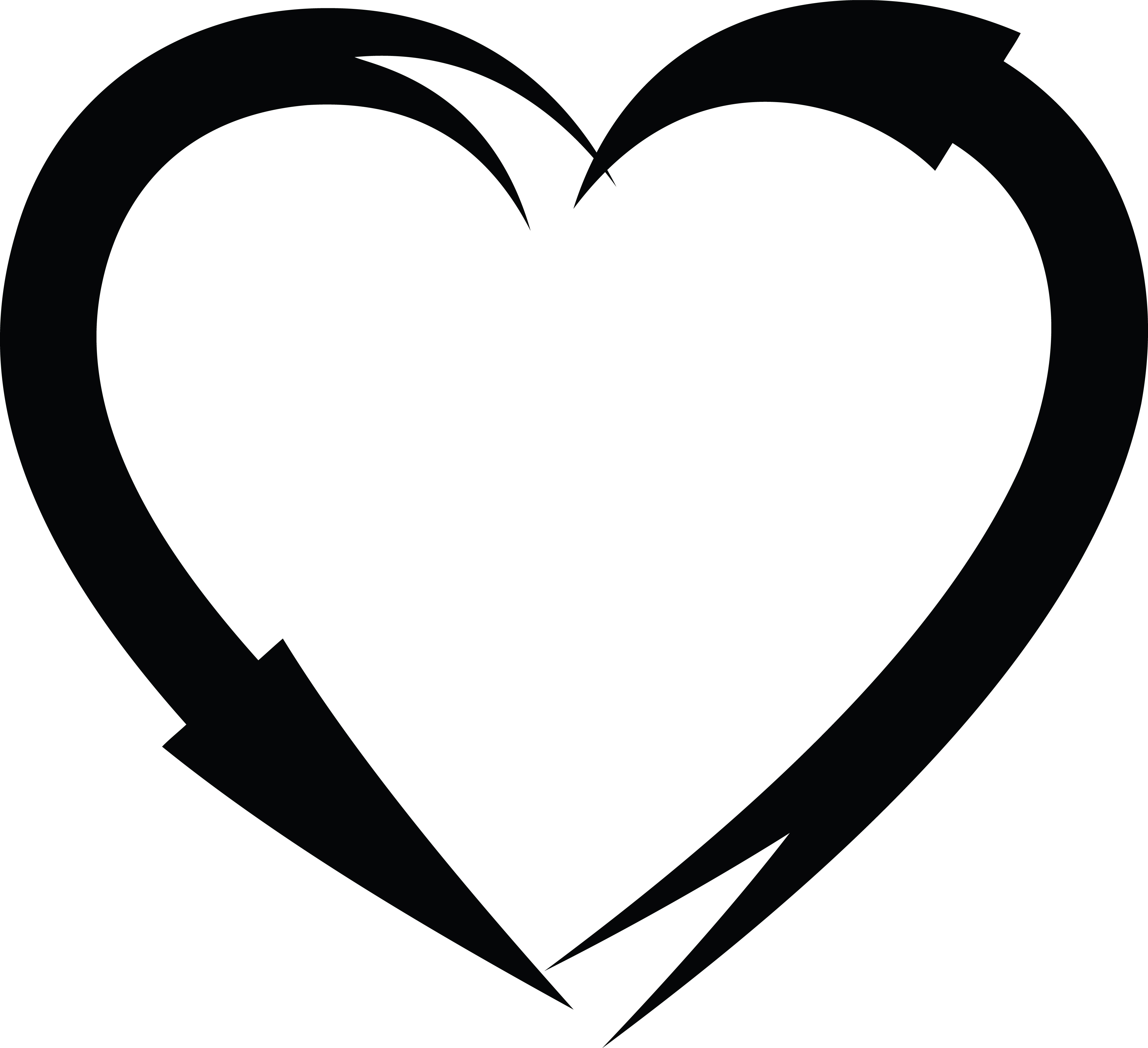 4000x3653 Clipart Of A Black And White Heart Frame Of Arrows
