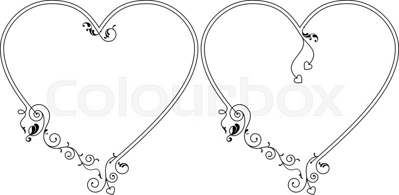 800x391 Love, Heart Frame Border Design Vector Art Stock Vector Colourbox