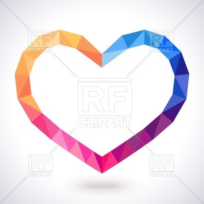400x400 Romantic Polygonal Heart Frame Royalty Free Vector Clip Art Image