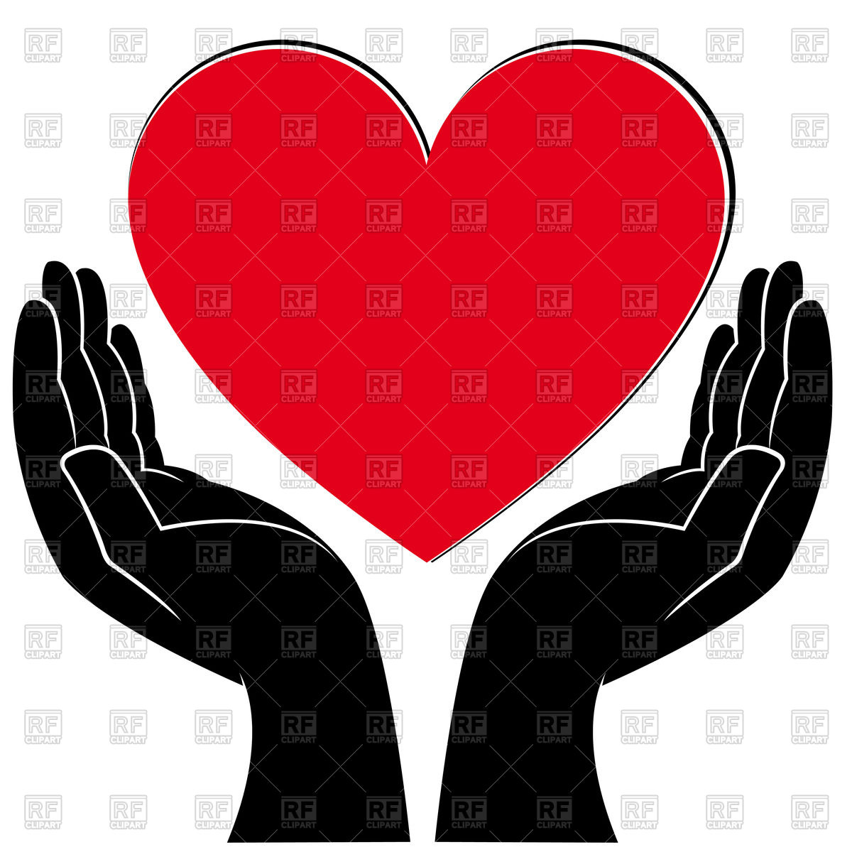 1200x1200 Human Hands With Heart Royalty Free Vector Clip Art Image