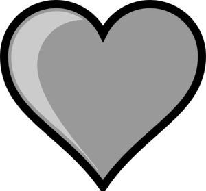 300x279 Gray Heart Clip Art