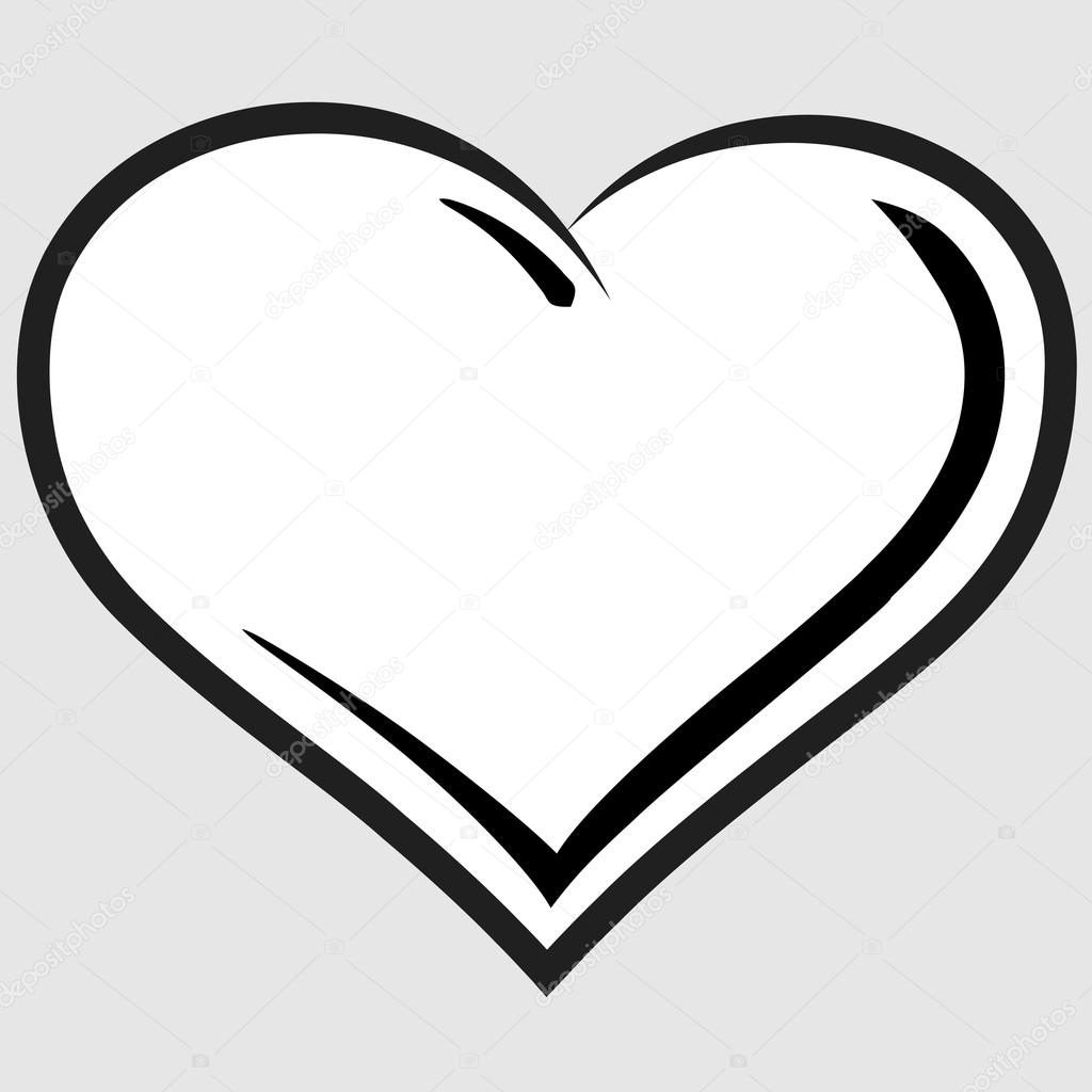 1024x1024 Black And White Heart Vector Stock Vector Alisher