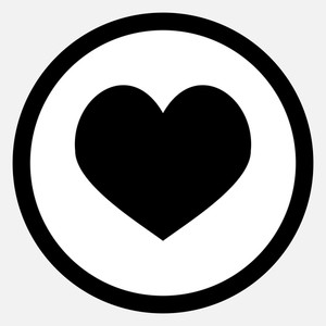 300x300 Black And White Valentine Heart Illustration. Royalty Free Stock