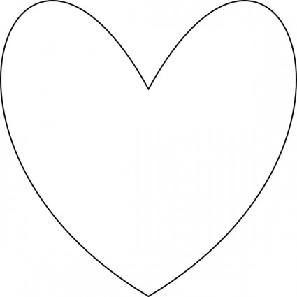 425x425 Heart Shape Outline Clipart