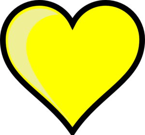 300x279 Yellow Heart Clip Art