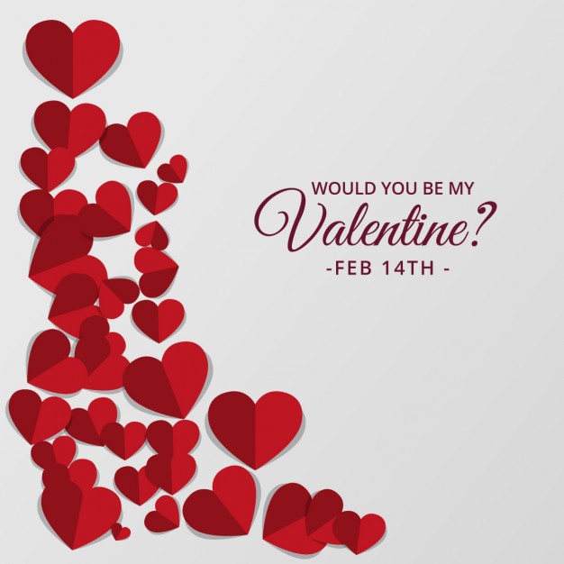 626x626 Valentine Day Background With Cute Hearts In Red Tones Vector