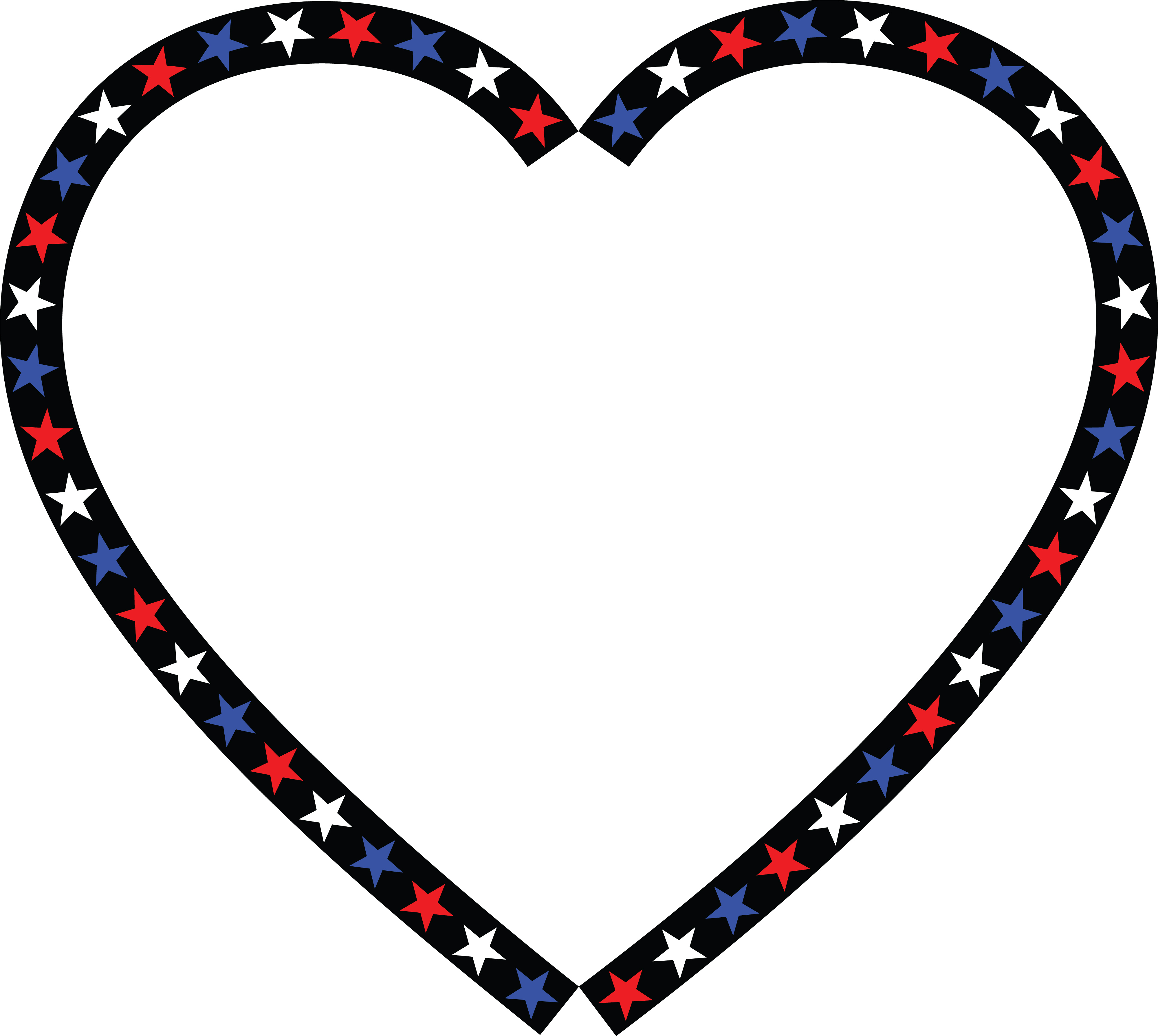 4000x3579 Clipart Of A Patriotic American Star Patterned Heart