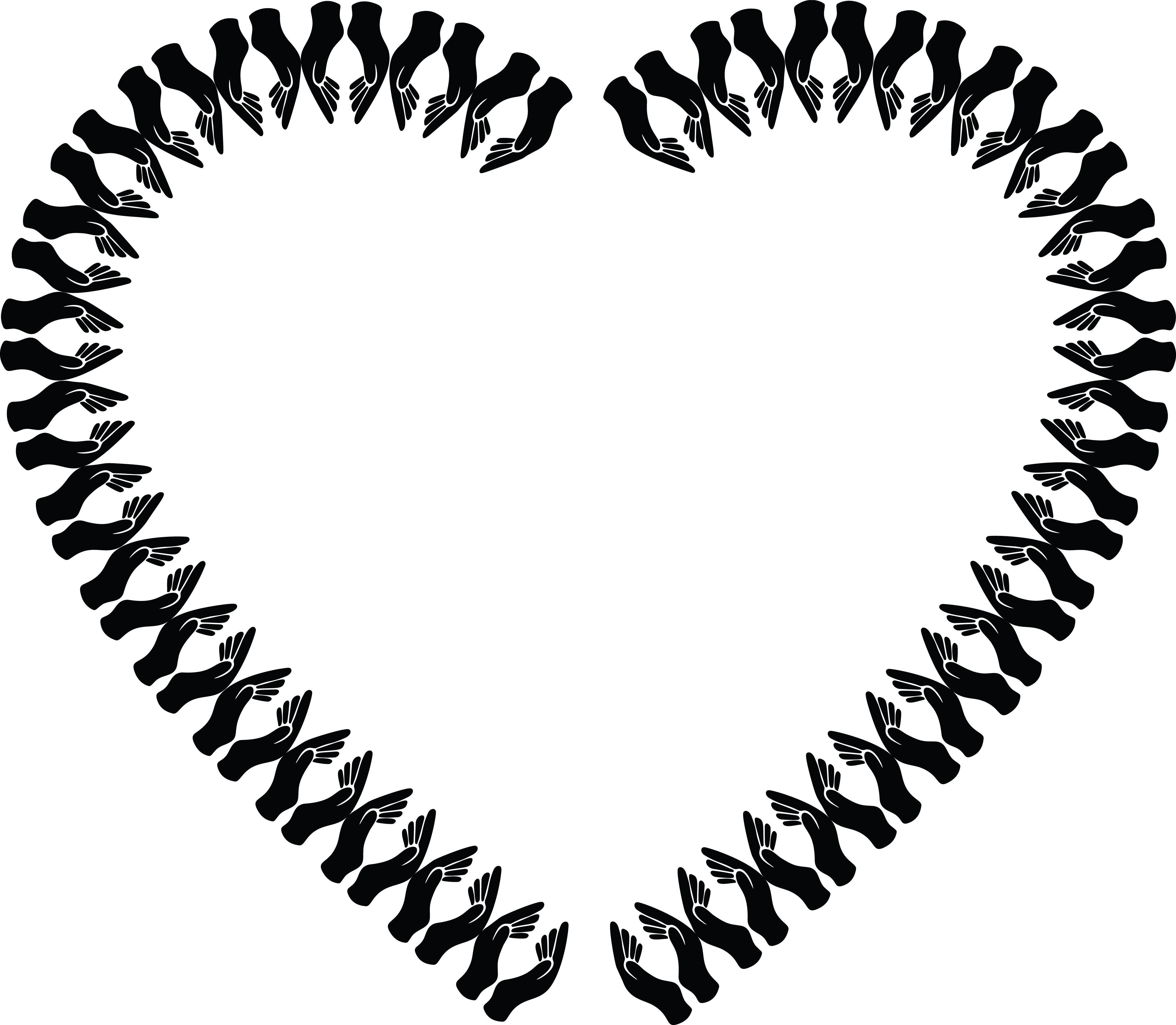 4000x3485 Clipart Of A Heart Hands Frame