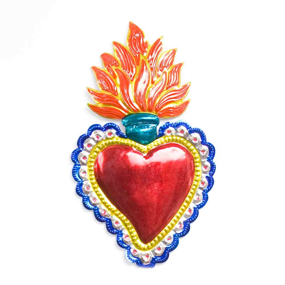 1000x1000 Heart With Flames Flaming Tin Heart Milagros Cliparts
