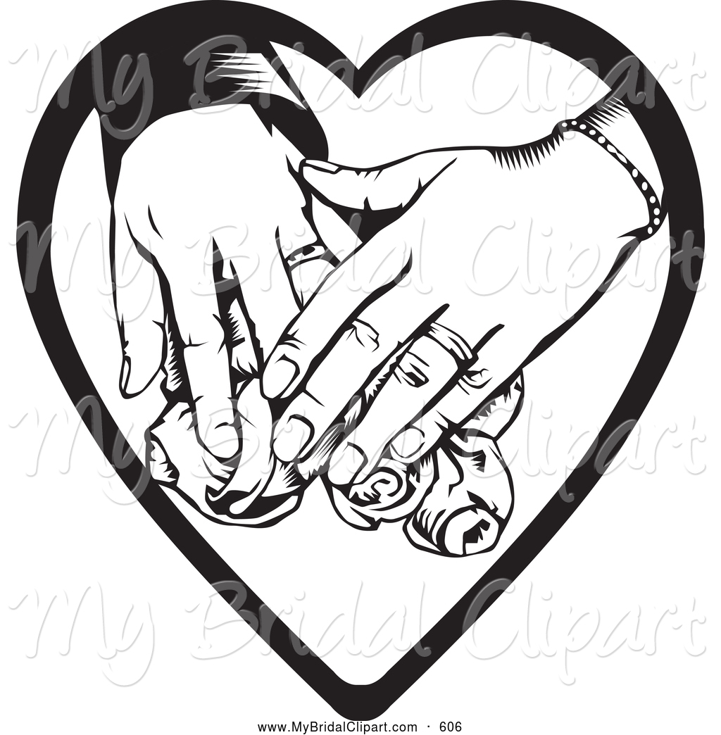 1024x1044 Bridal Clipart Of A Wedding Couple's Hands In A Heart By David Rey