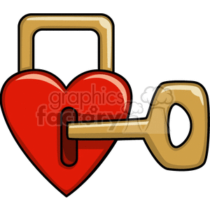 300x300 Royalty Free Key To My Heart 145716 Vector Clip Art Image