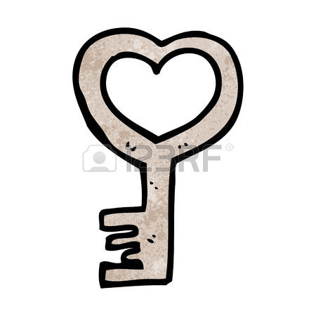 450x450 Cartoon Heart Shaped Key Royalty Free Cliparts, Vectors, And Stock