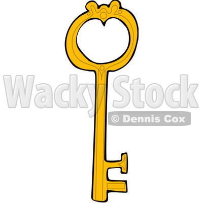 400x400 Free (Rf) Clipart Illustration Of Yellow Skeleton Key