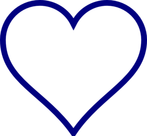 300x279 Blue Line Heart Outline Clip Art