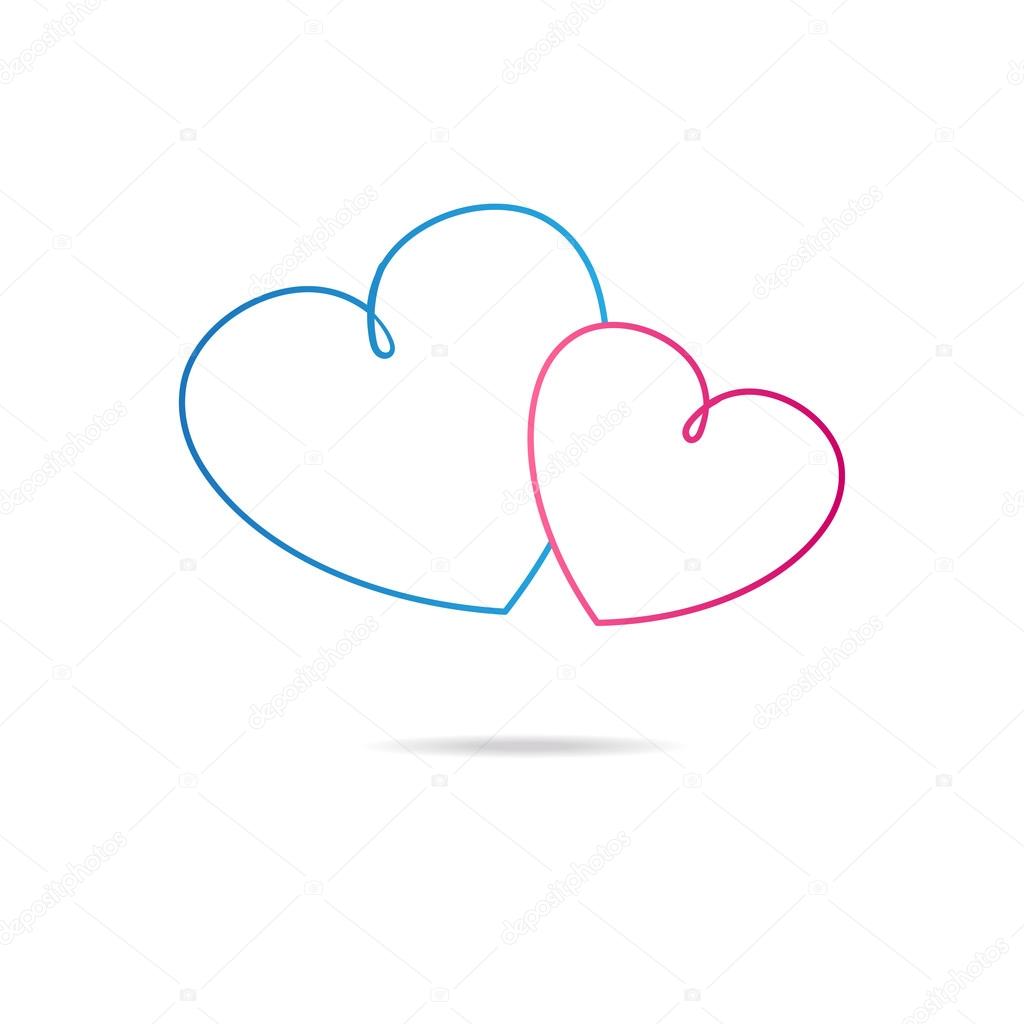 1024x1024 Heart Line Art Logo Vector Illustration Stock Vector Mcherevan