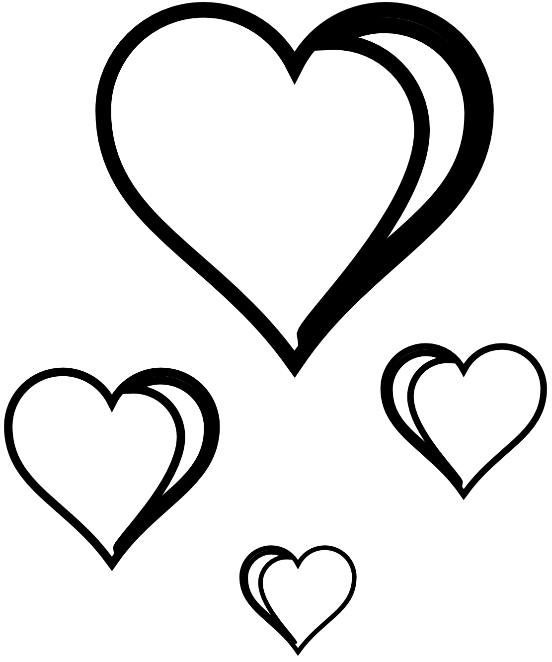 1111x1332 Black And White Heart Clip Art