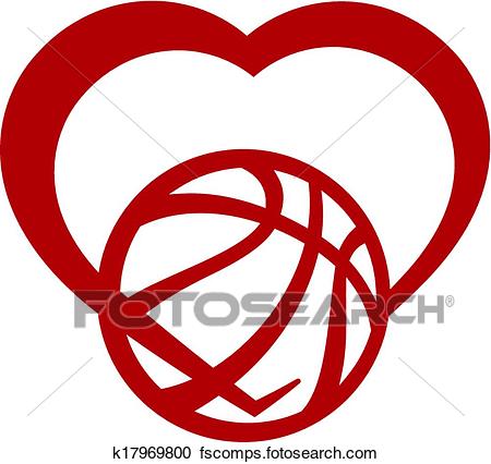 450x426 Clipart Of Basketball Heart K17969800