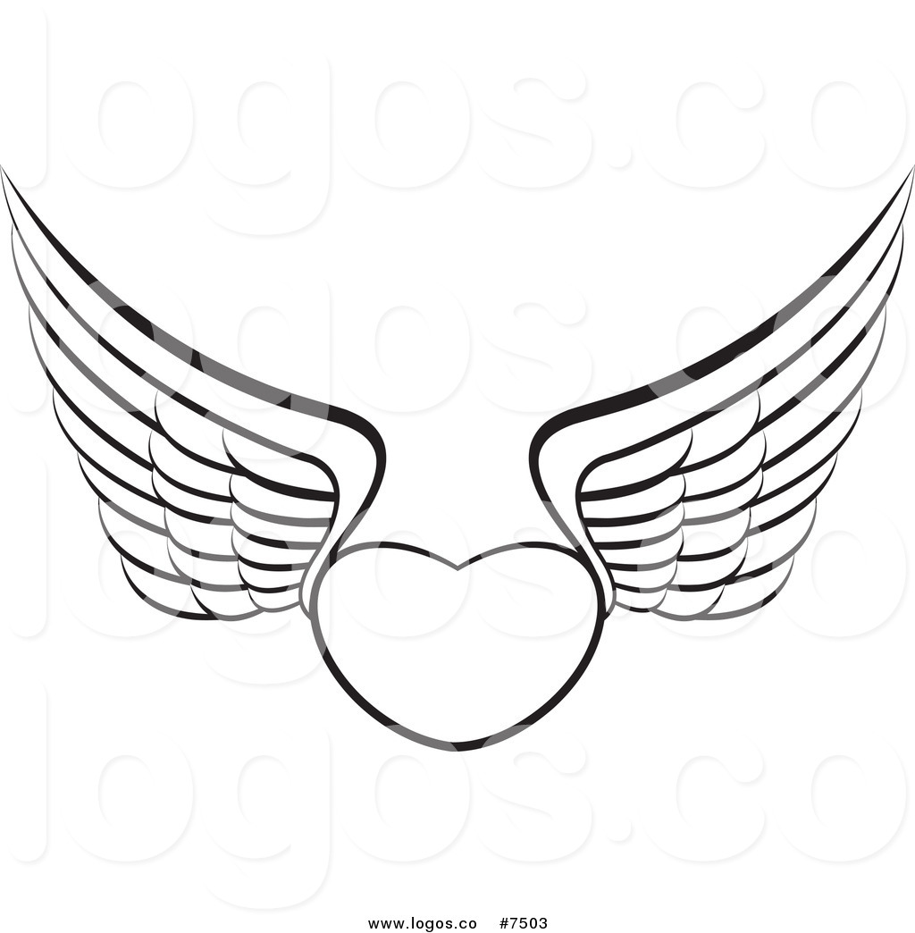 1024x1044 Royalty Free Clip Art Vector Logo Of A Black And White Winged