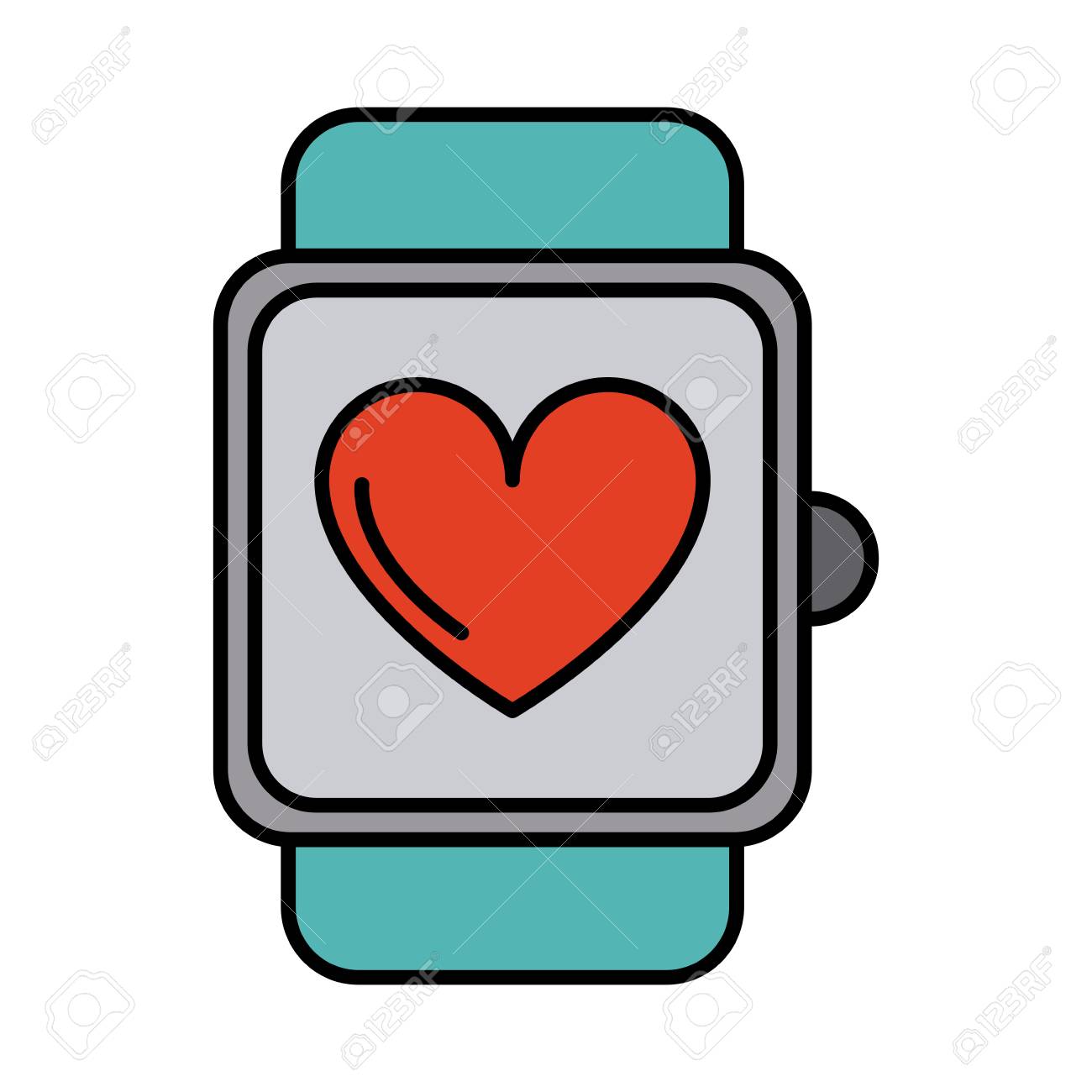 1300x1300 Heart Rate Wrist Monitor Icon Image Vector Illustration Design