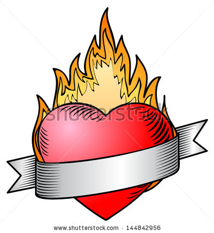 431x470 Drawn Hearts Heart On Fire