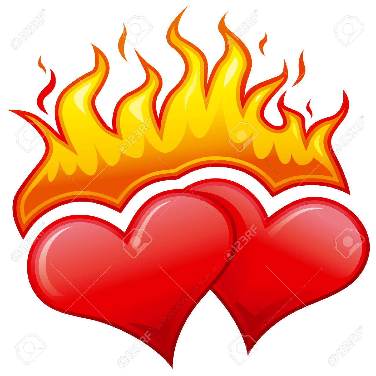 1300x1300 Fire Clipart Heart