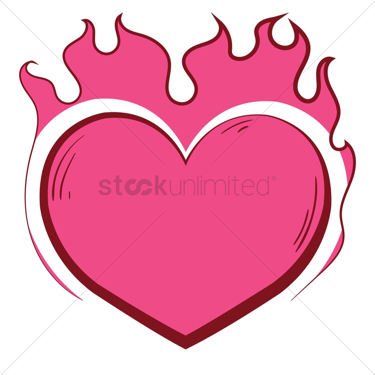 1300x1300 Heart On Fire Vector Image