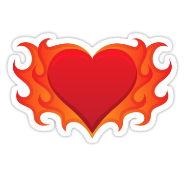 375x360 Heart With Flames Cool Hearts On Fire Abtd Cliparts