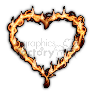 300x300 Royalty Free Heart On Fire On White 384103 Vector Clip Art Image