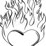 150x150 Heart With Flames Fire Coloring Pages For Free To Download Plus
