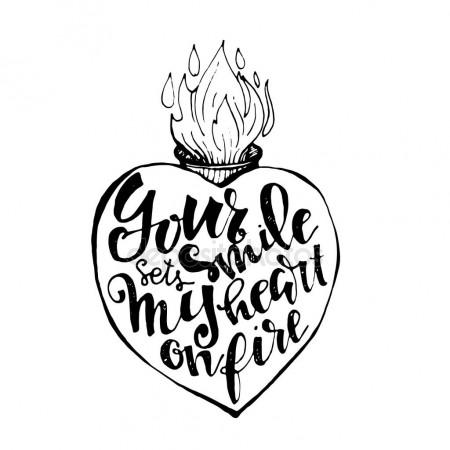 450x450 Heart On Fire Hand Drawn Stock Vektor Bernardojbp