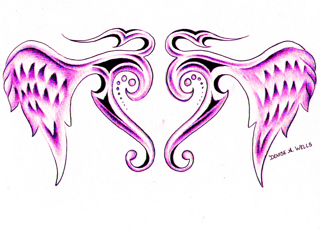 1024x745 Tribal Winged Heart Tattoo By Denise A. Wells Tribal