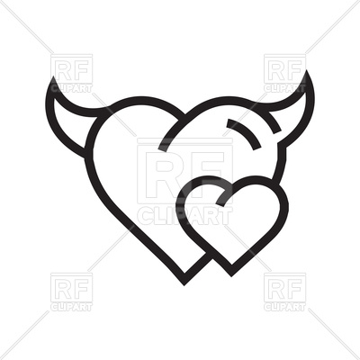 400x400 Devil Heart Outline Icon Royalty Free Vector Clip Art Image