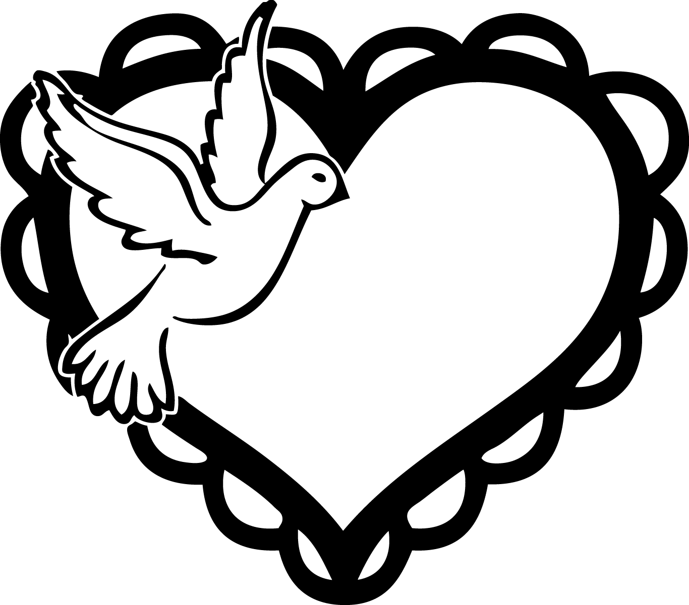 1366x1201 White Dove Clipart Heart