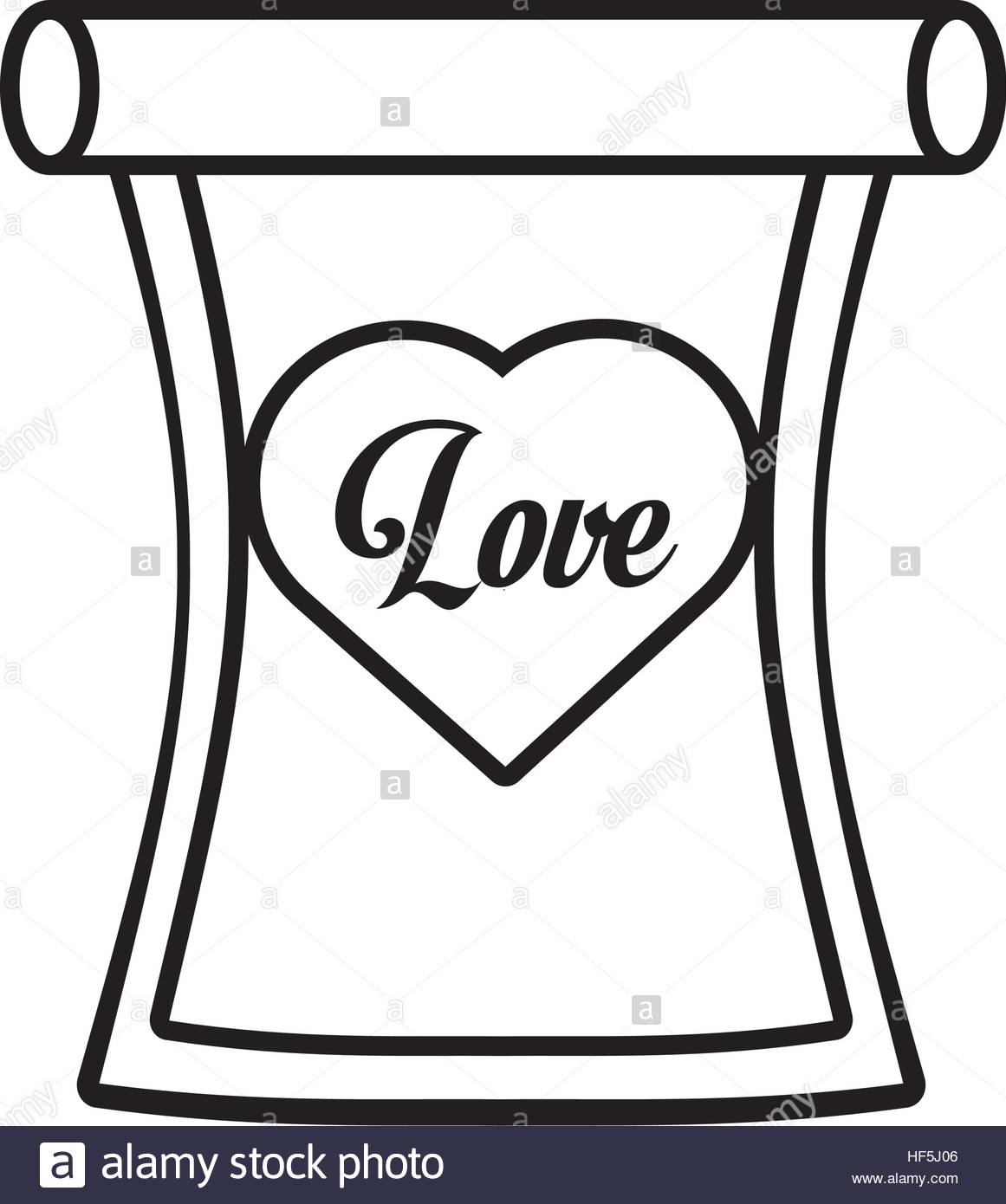 1161x1390 Love Parchment Message Heart Outline Vector Illustration Eps 10