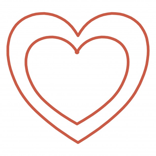 615x615 Double Red Two Hearts Outline Free Stock Photo