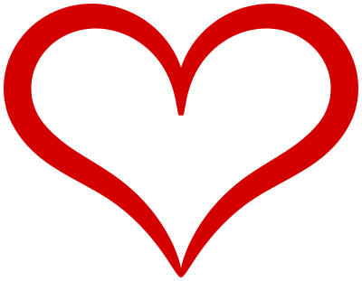 400x311 Heart Red Curvy Outline