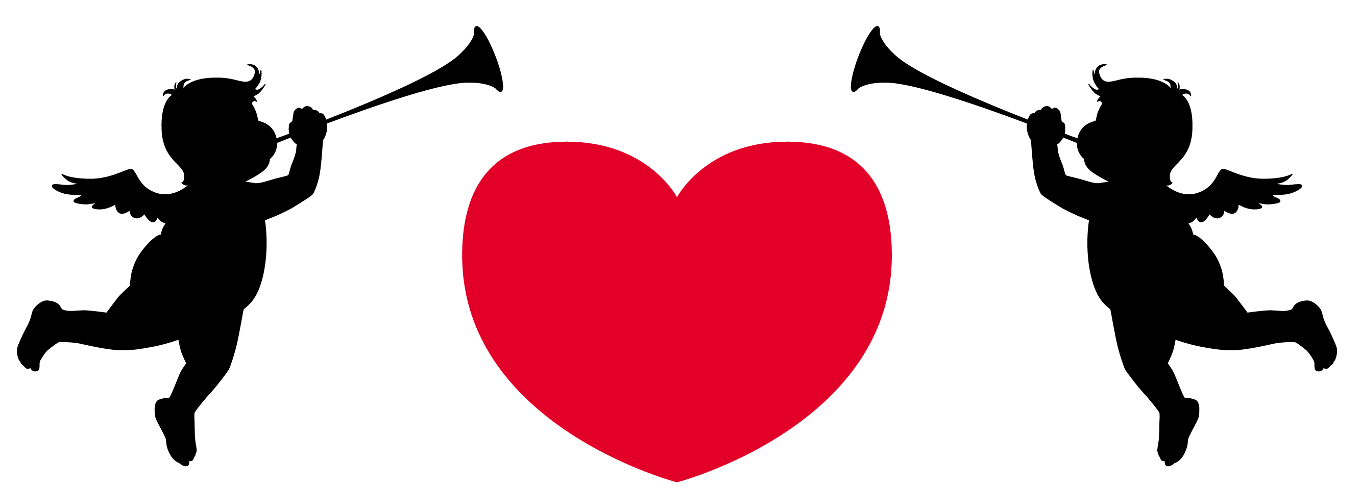 2664x957 Cupids Silhouettes With Heart Png Clipartu200b Gallery Yopriceville