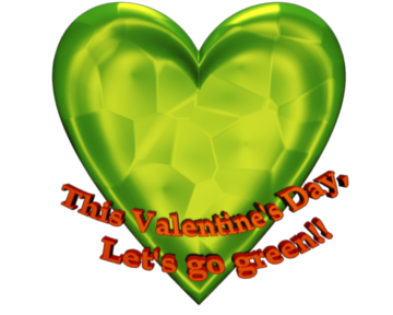 360x288 Green Valentine Heart Transparent Background Clip Art With 3d Text