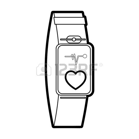 450x450 Heart Rate Wrist Monitor Icon Image Vector Illustration Design