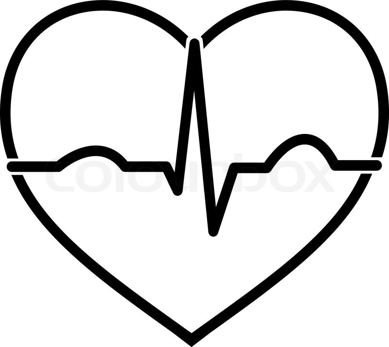 800x715 Minimal Black And White Heart Ecg Icon Design Stock Vector