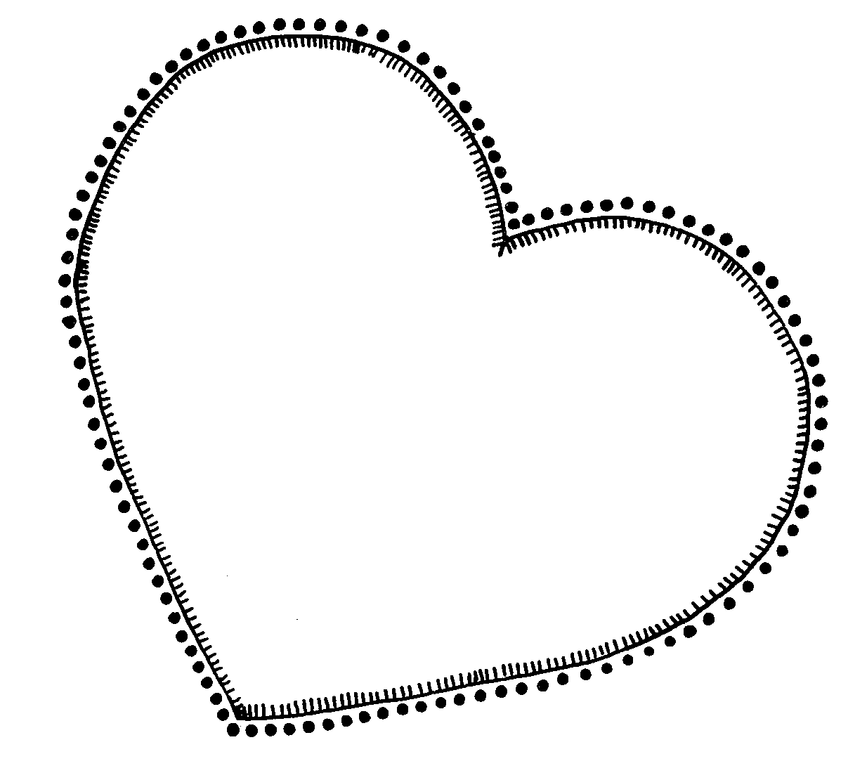 1207x1110 Black Line Heart Clip Art
