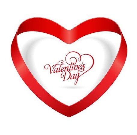 456x450 Heart Ribbon Valentines Day, Vector Graphics