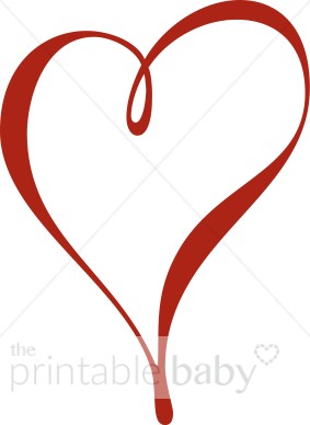 283x388 Single Red Ribbon Heart Clipart Heart Baby Clipart