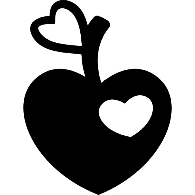 626x626 Heart Shaped Apple With Heart Bite And Heart Leaf Shape Icons