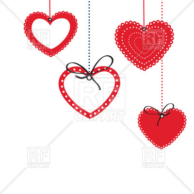 400x400 Hanged Heart Shaped Frames Royalty Free Vector Clip Art Image
