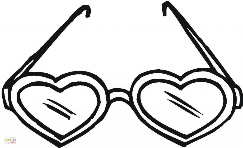 1024x625 Unique Heart Shaped Sunglasses Coloring Page Library